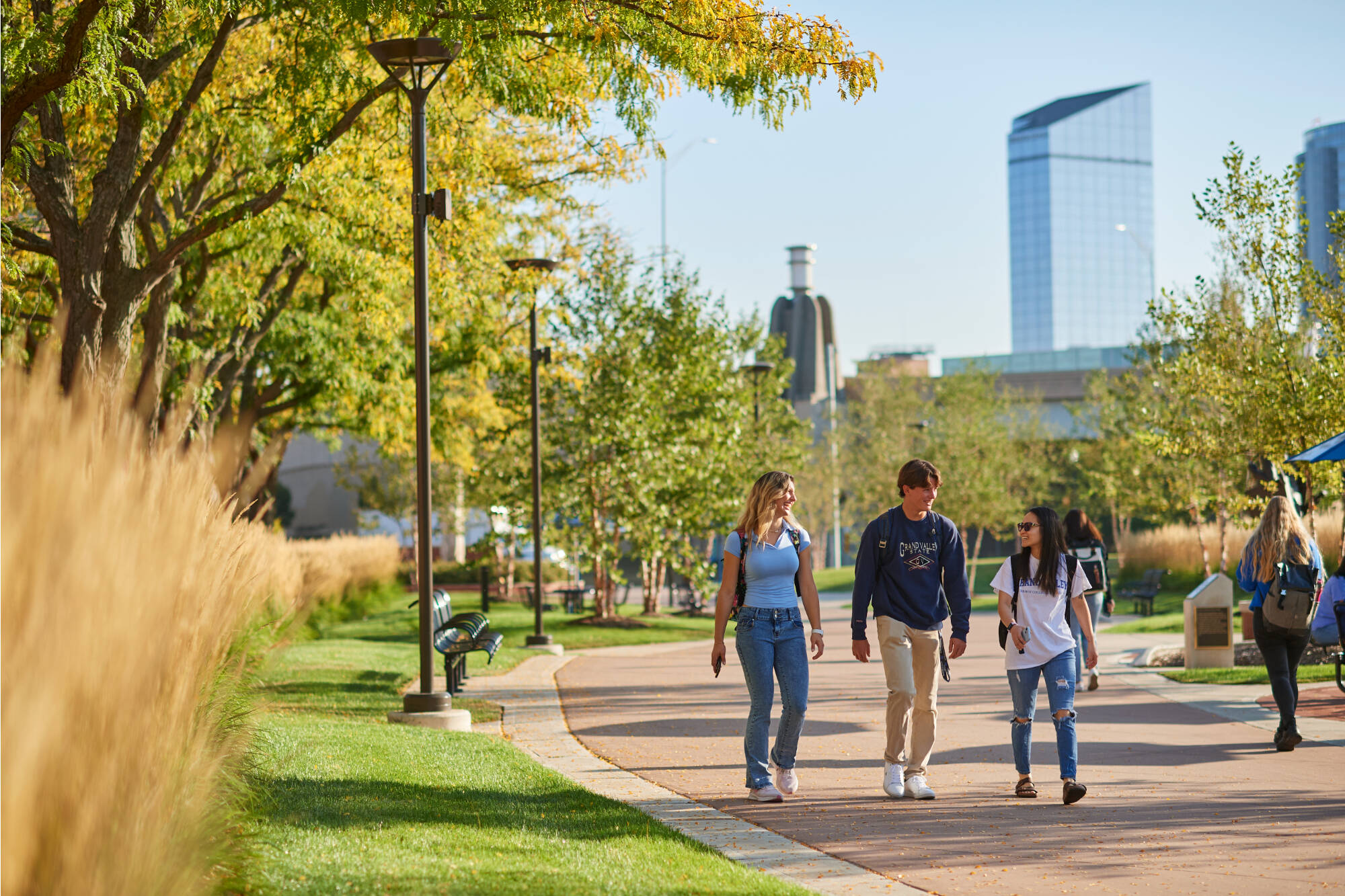 GVSU Students walking on the city campus
